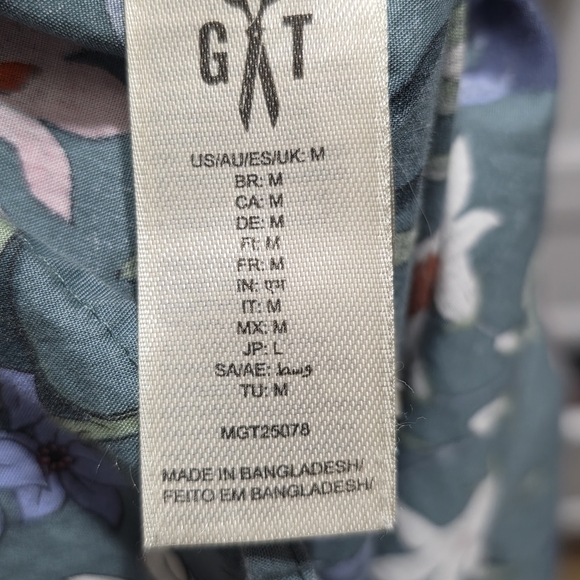 Goodthreads Blue Floral Button Down Shirt Size Medium Slim - Picture 3 of 6